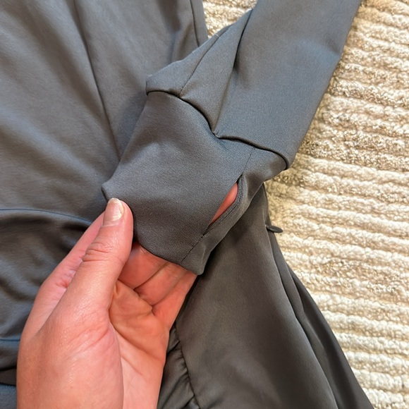 Maternity athletic zip up jacket grey tall friendly pregnancy - Picture 4 of 6